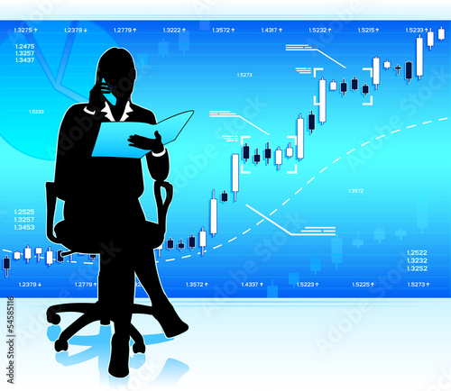 Businesswoman analysing market data
