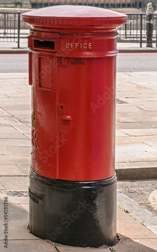 Red and black post box