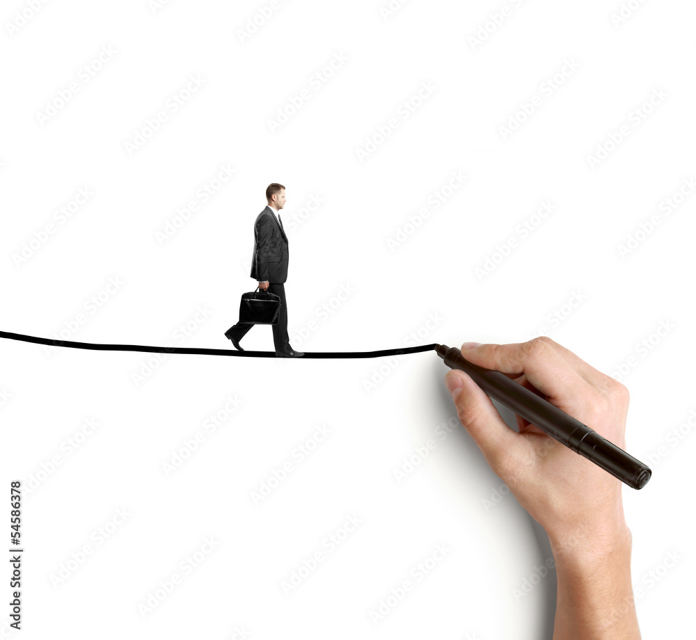 man walking on rope man walking on rope