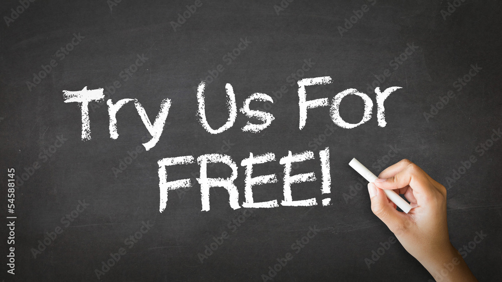 Try Us For Free Chalk Illustration Try Us For Free Chalk Illustration