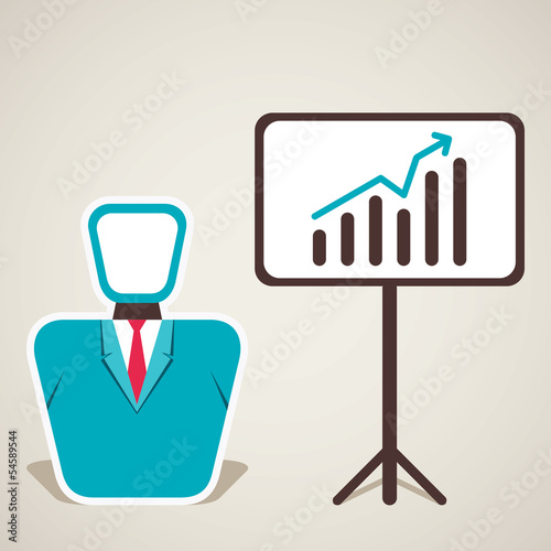 businessmen with growth graph vector