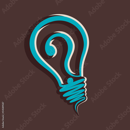 question mark in bulb vector