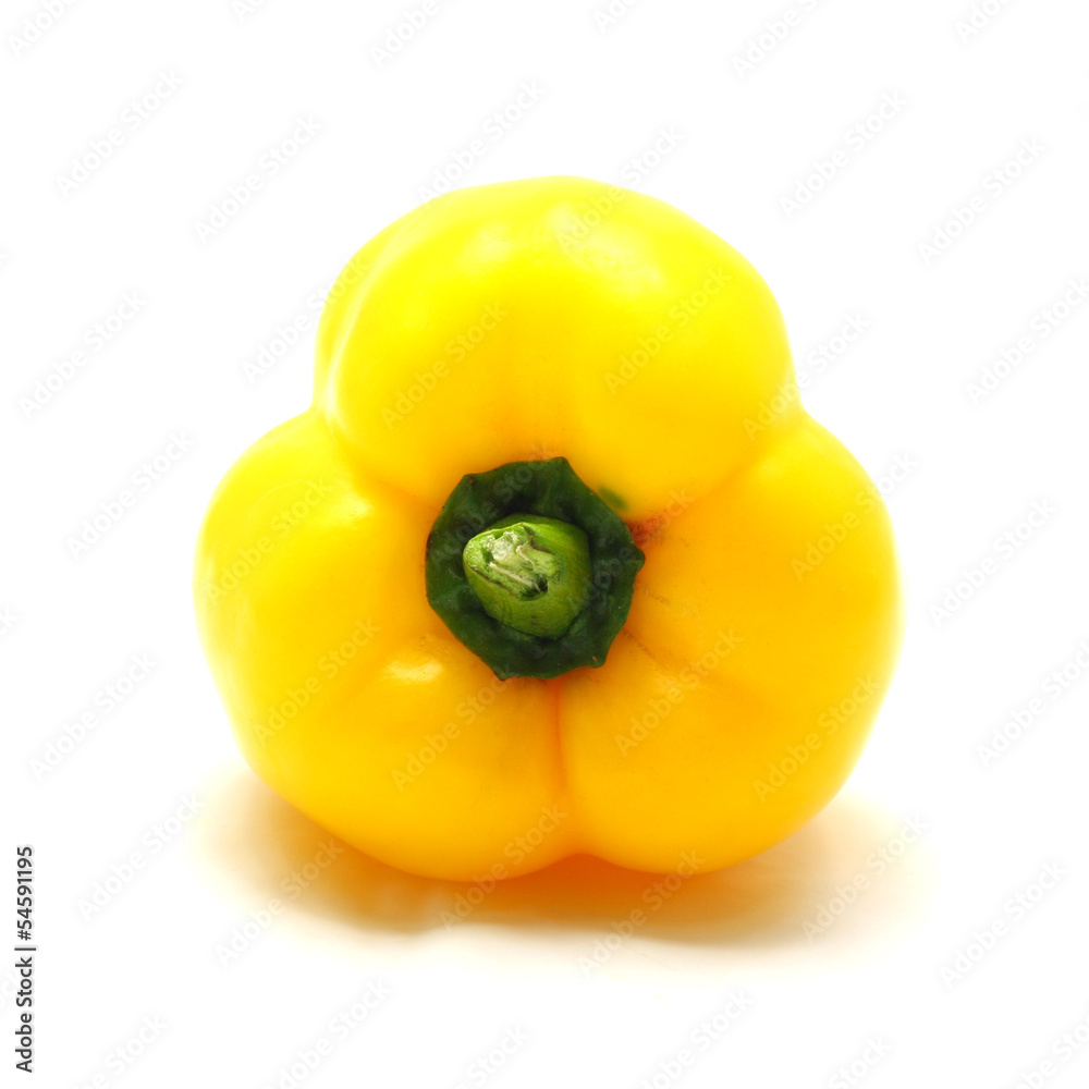 Yellow paprika (pepper) isolated on a white background Yellow paprika (pepper) isolated on a white background