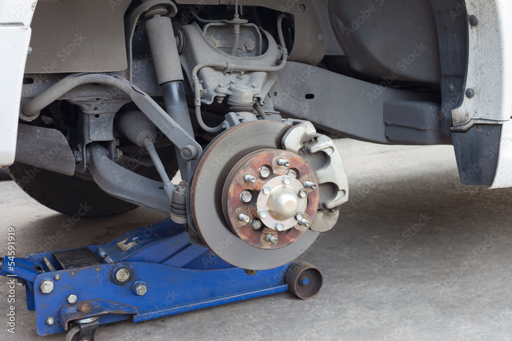 brake disk and detail of the wheel hub brake disk and detail of the wheel hub