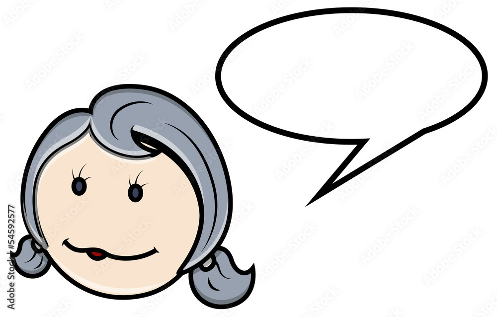 Cute Cartoon Girl Face - Vector Cartoon Illustration Cute Cartoon Girl Face - Vector Cartoon Illustration