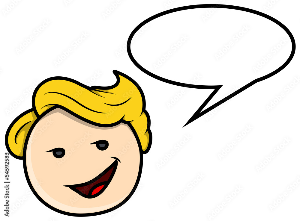 Teen Boy Saying in Speech Bubble - Vector Cartoon Teen Boy Saying in Speech Bubble - Vector Cartoon