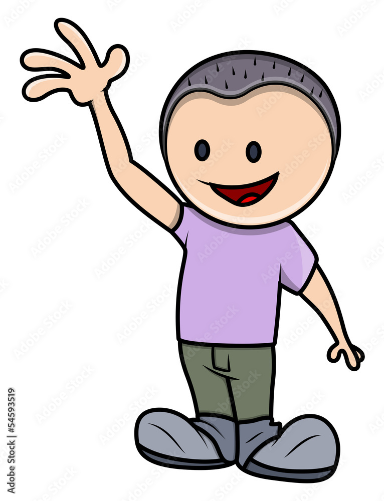 Kid Saying Hello - Vector Cartoon Illustration Kid Saying Hello - Vector Cartoon Illustration