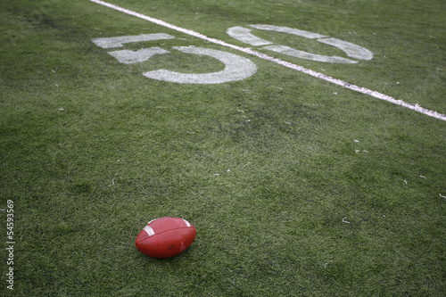 30, 40, & 50 Yard Line on American Football Field photo