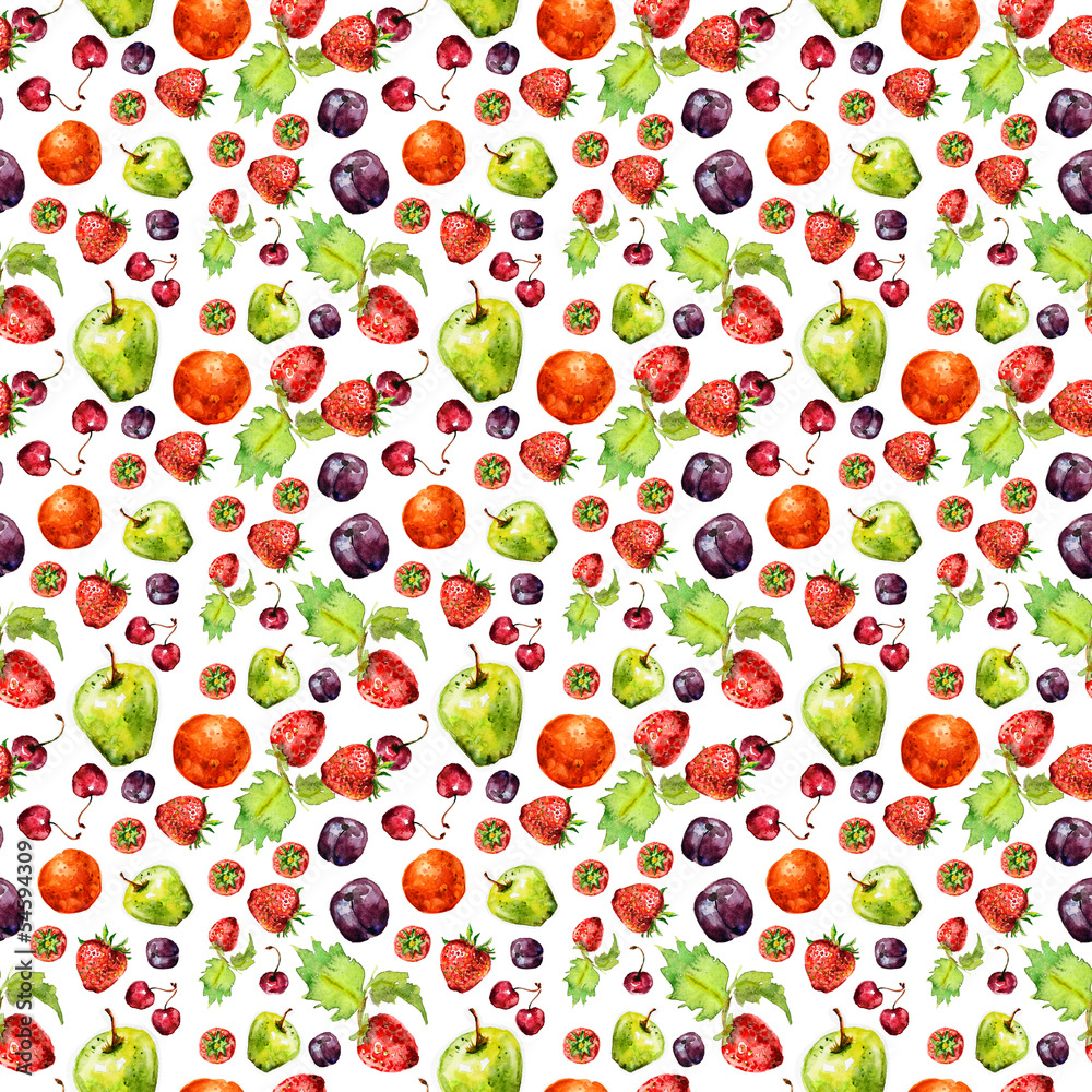 strawberry fruit seamless texture in watercolor strawberry fruit seamless texture in watercolor