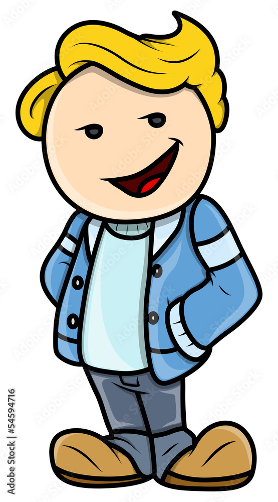 Stylish Cute Teen Boy - Vector Cartoon Illustration Stylish Cute Teen Boy - Vector Cartoon Illustration
