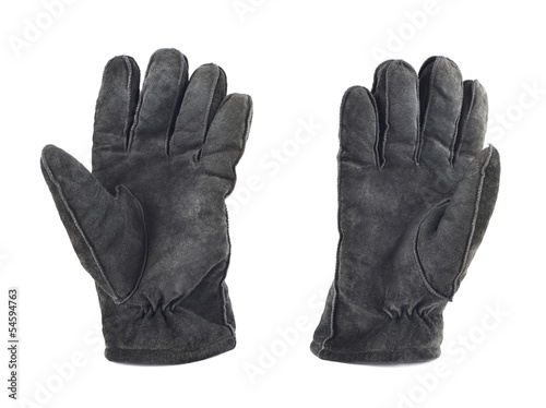 Suede winter glove isolated