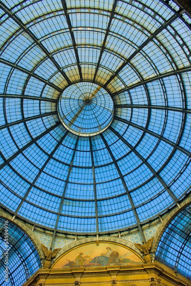 dome of gallery Emanuele Vittorio II , Milan, Italy