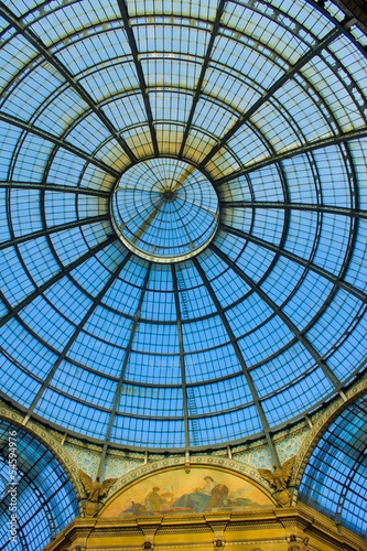 dome of gallery Emanuele Vittorio II   Milan  Italy
