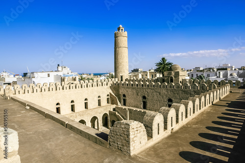 View from the walls of the fortress of Ribat of Sousse in Tunisi photo