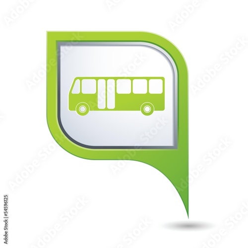 Map pointer with bus icon