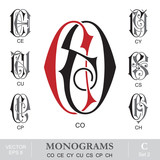 Vintage Monograms CO CE CY CU CS CP CH