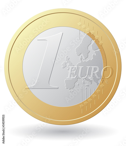 one euro coin vector illustration