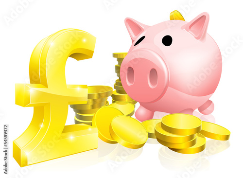 Pound sign piggy bank