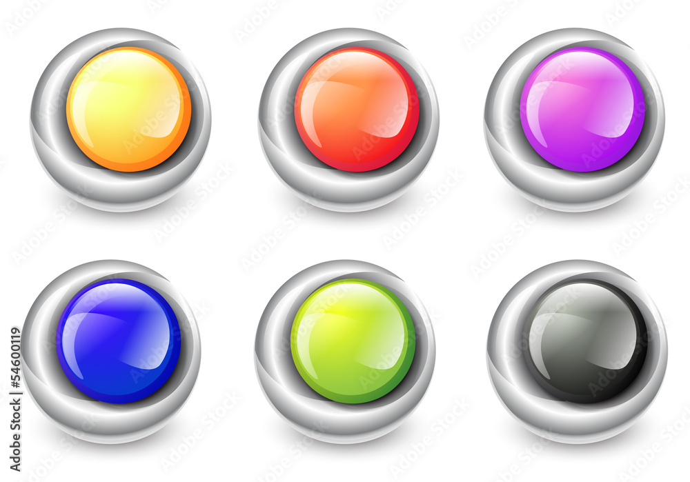 Round Glossy Balls in Metal Frames Round Glossy Balls in Metal Frames