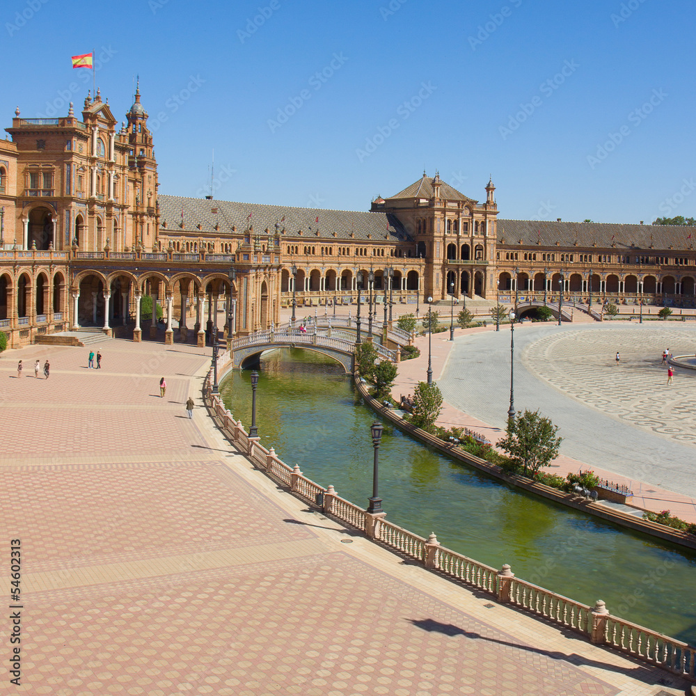 view of square of Spain, Sevilla, Spain