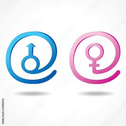 Male and female symbol inside the message icon