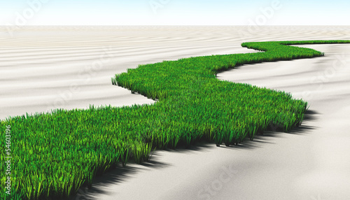 grassy path on the sand #54603196