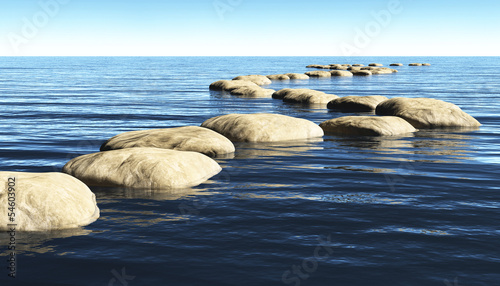 path of stones on the water photo
