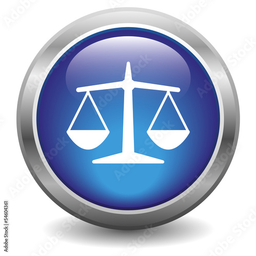 Justice blue glossy icon