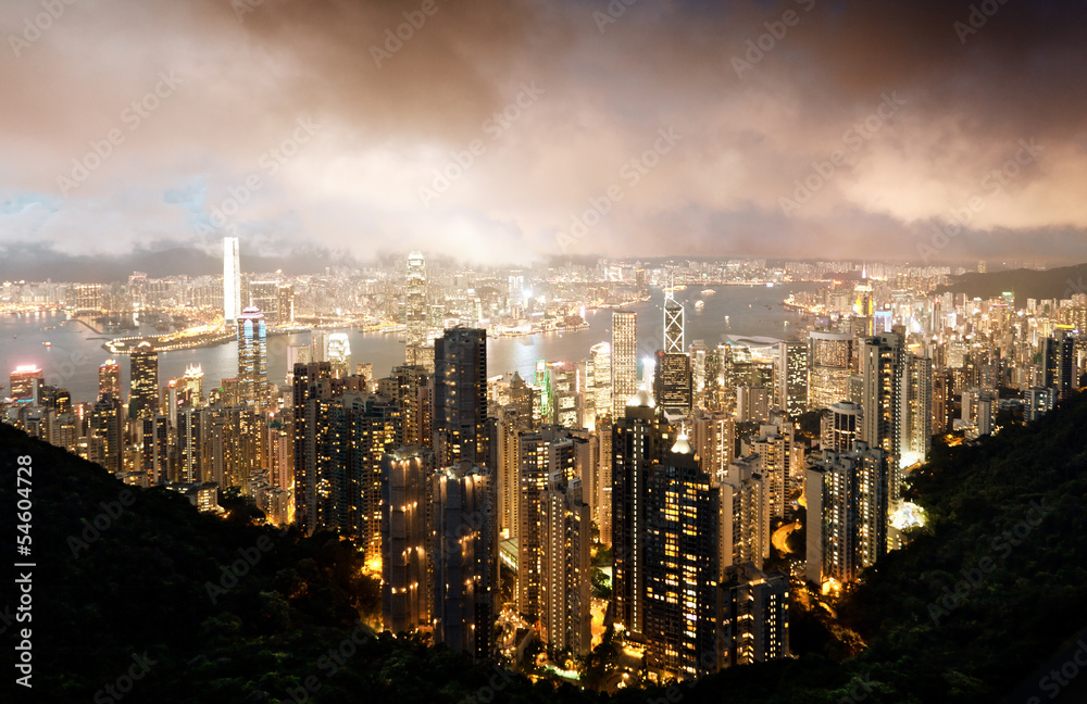 Fototapeta premium Hong Kong island from Victoria's Peak