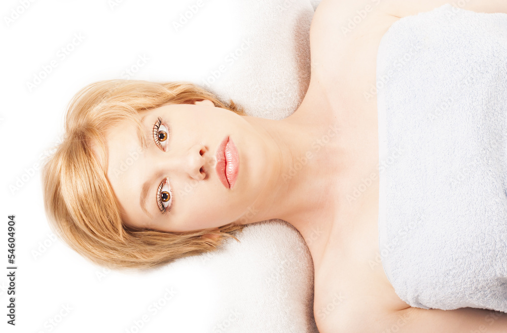 attractive blonde in a massage salon attractive blonde in a massage salon