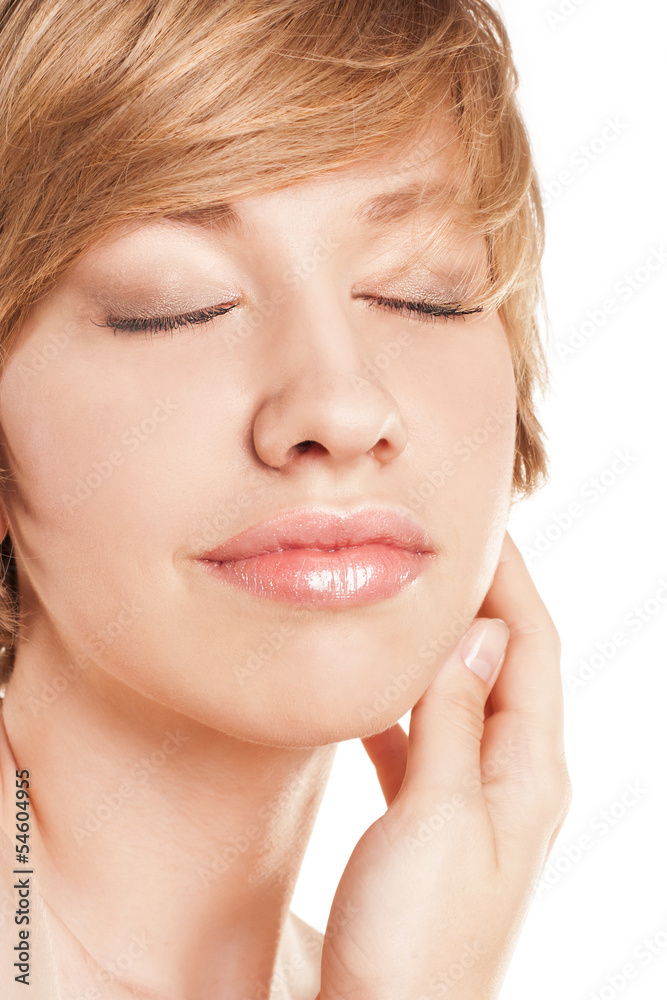 attractive blonde in studio