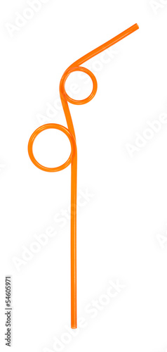 Orange drinking straw bent at angles