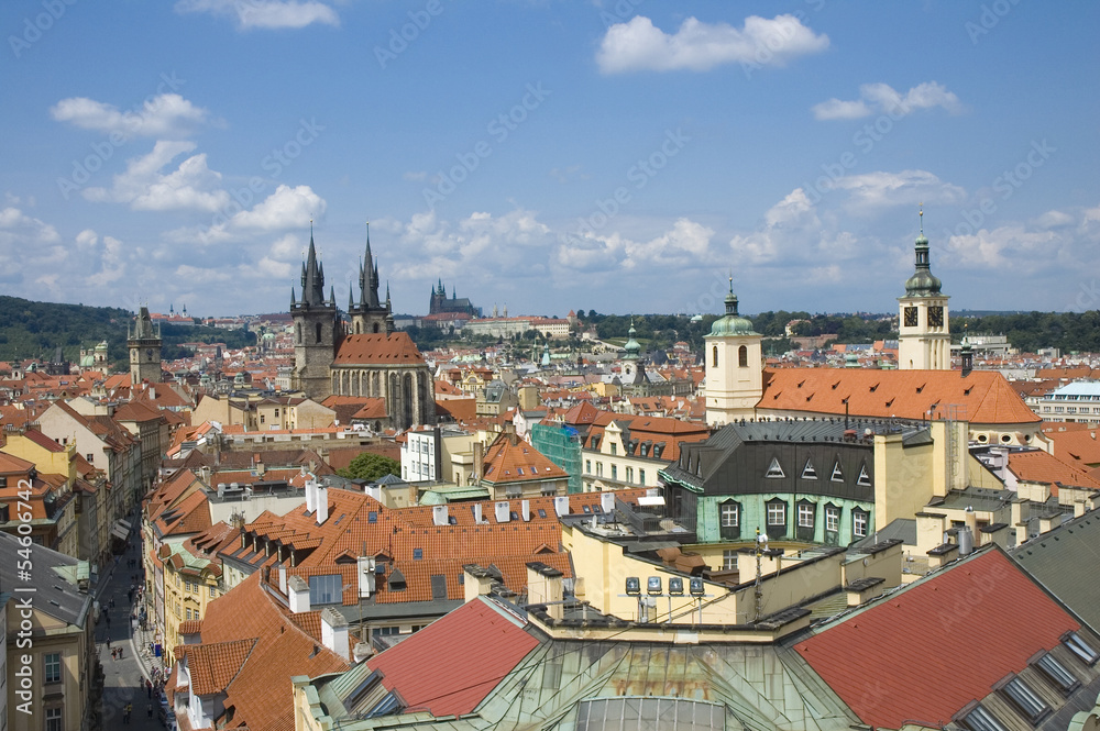 Top view of Prague
