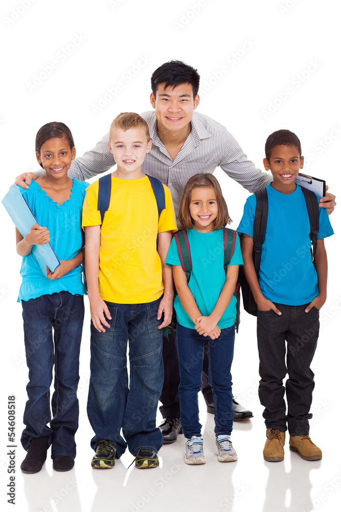 © michaeljung - group of primary school kids and teacher