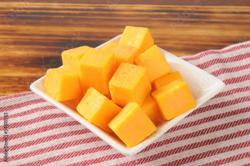 Cheddar cheese cubes