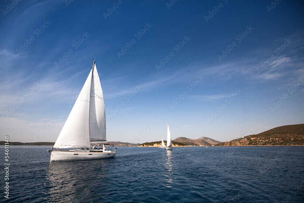 Sailing yacht race - picture with space for text or logos.