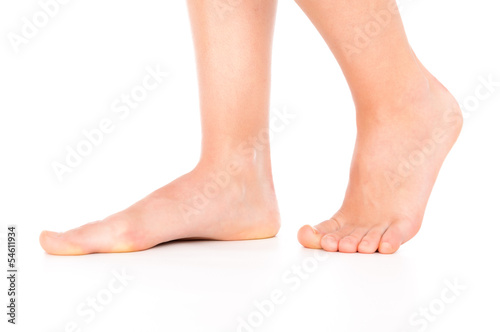 Woman foot isolated photo