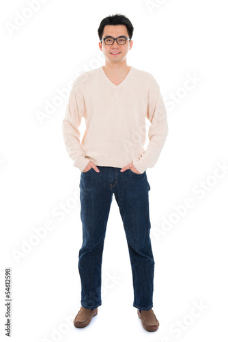 Front view full body Asian man