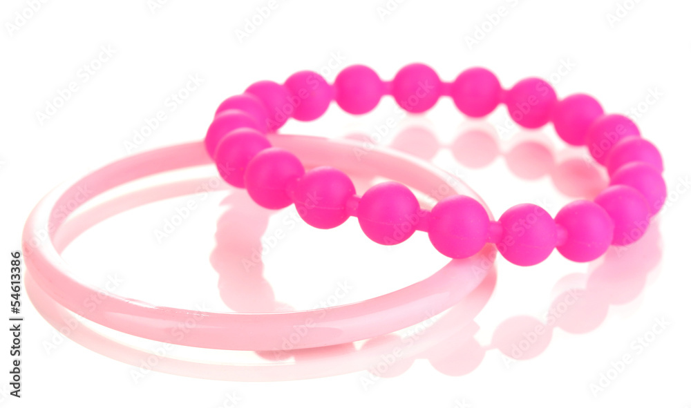Colorful fashion bracelets isolated on white
