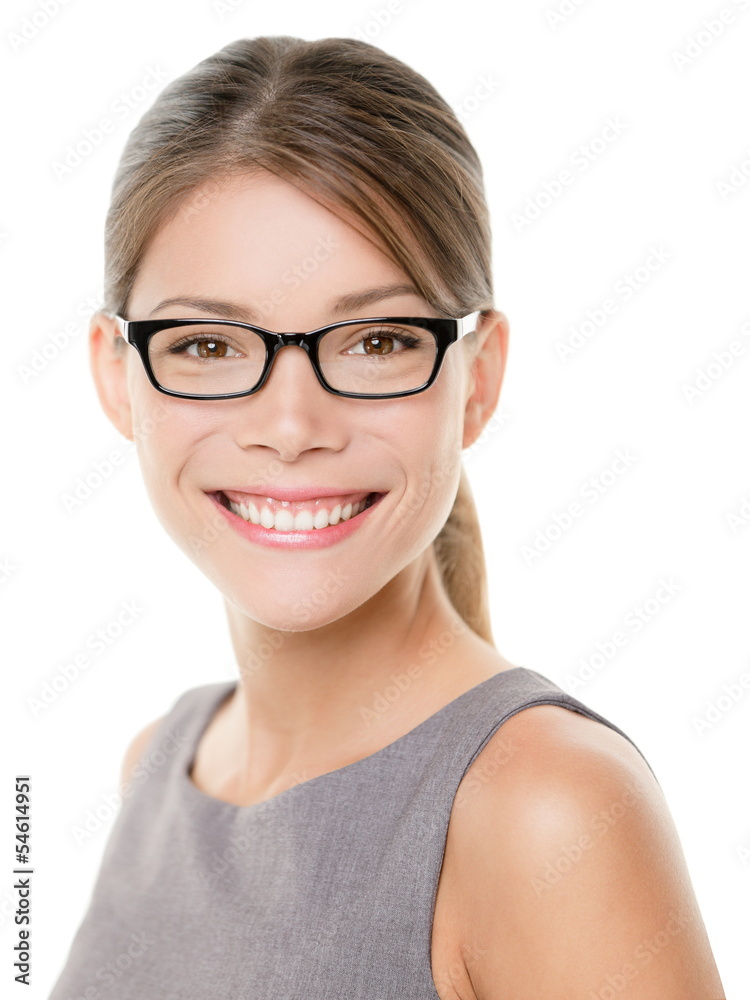 Glasses eyewear spectacles woman looking happy