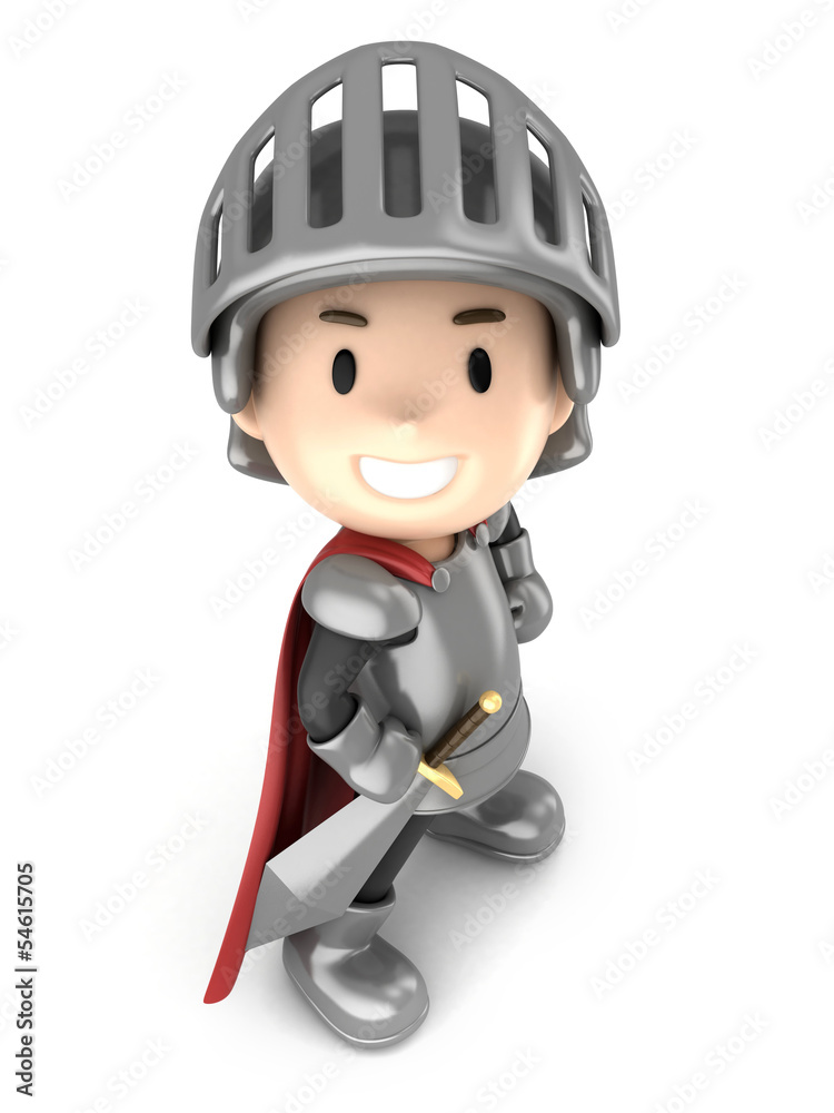 3d render of a cute knight boy standing proud 3d render of a cute knight boy standing proud