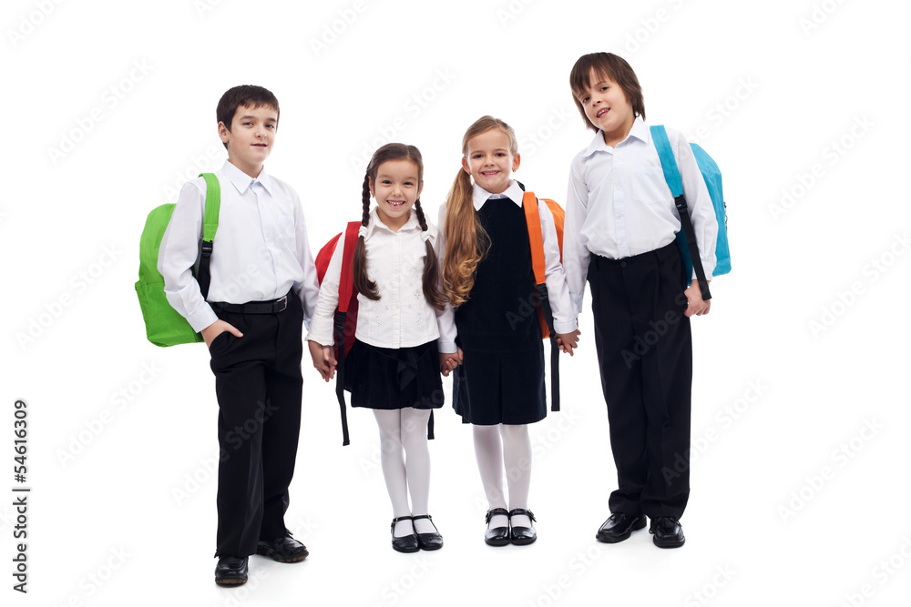 Group of children holding hands going back to school Group of children holding hands going back to school