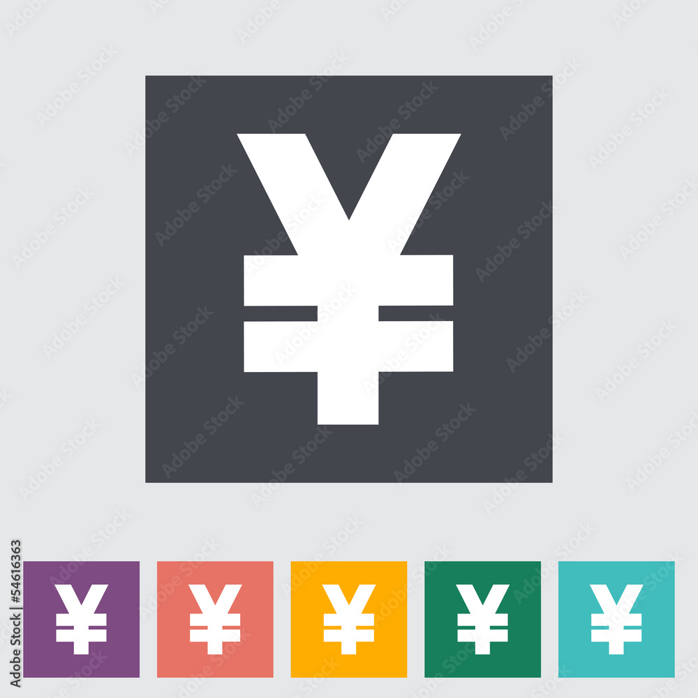 Obraz premium Yen flat icon.