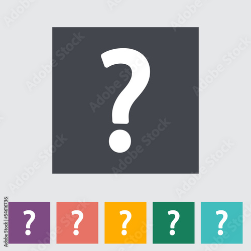 Question mark single flat icon.