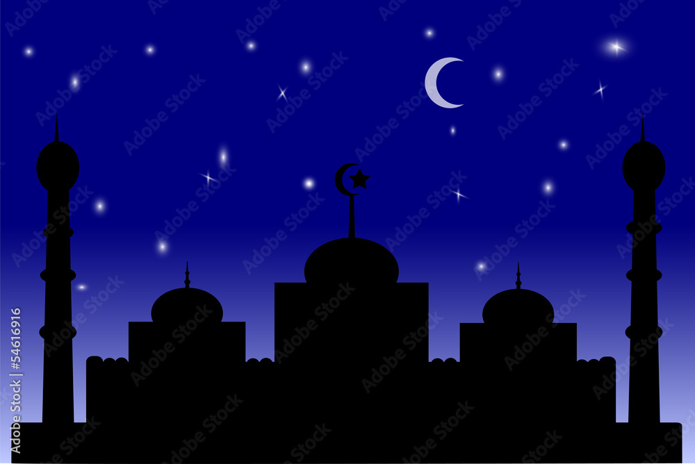 Fototapeta premium Mosque - Mosque - Blue Gradation sky