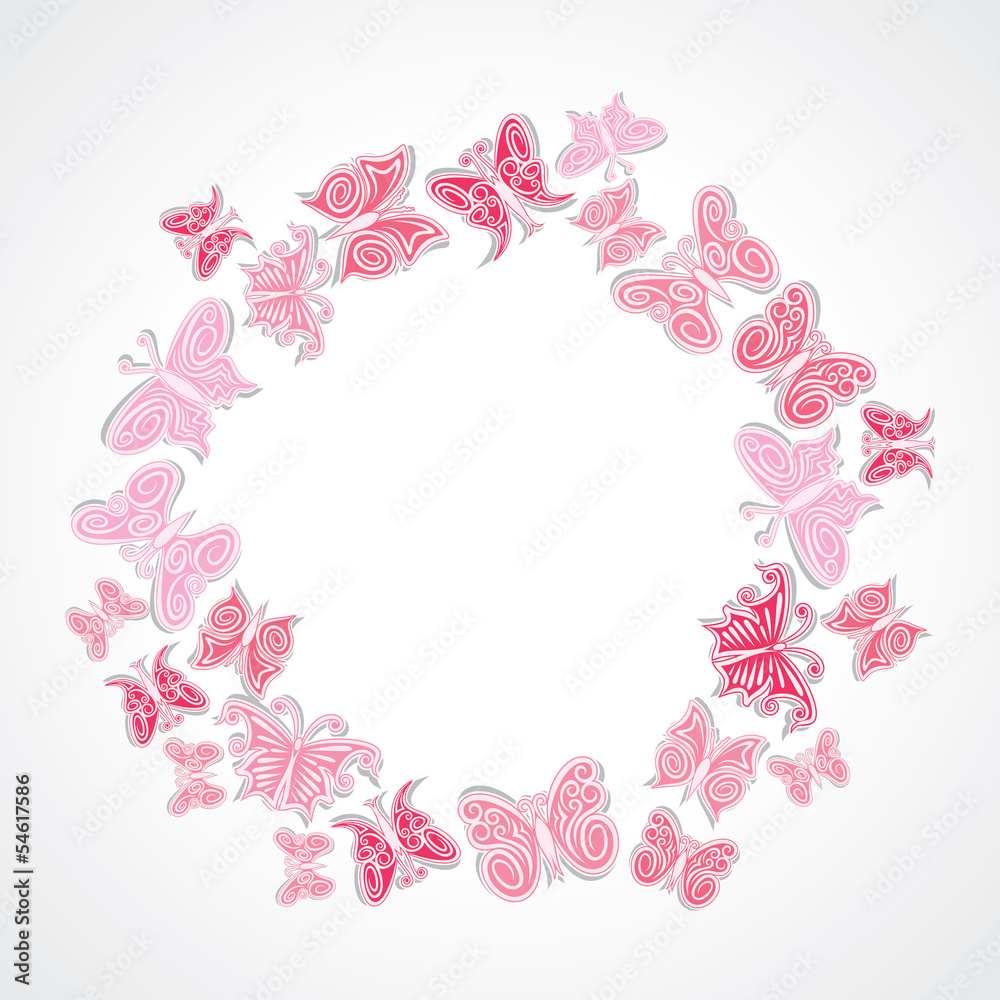 pink butterfly arrange in ring vector pink butterfly arrange in ring vector
