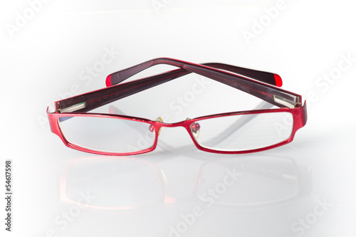 Red Spectacles on White