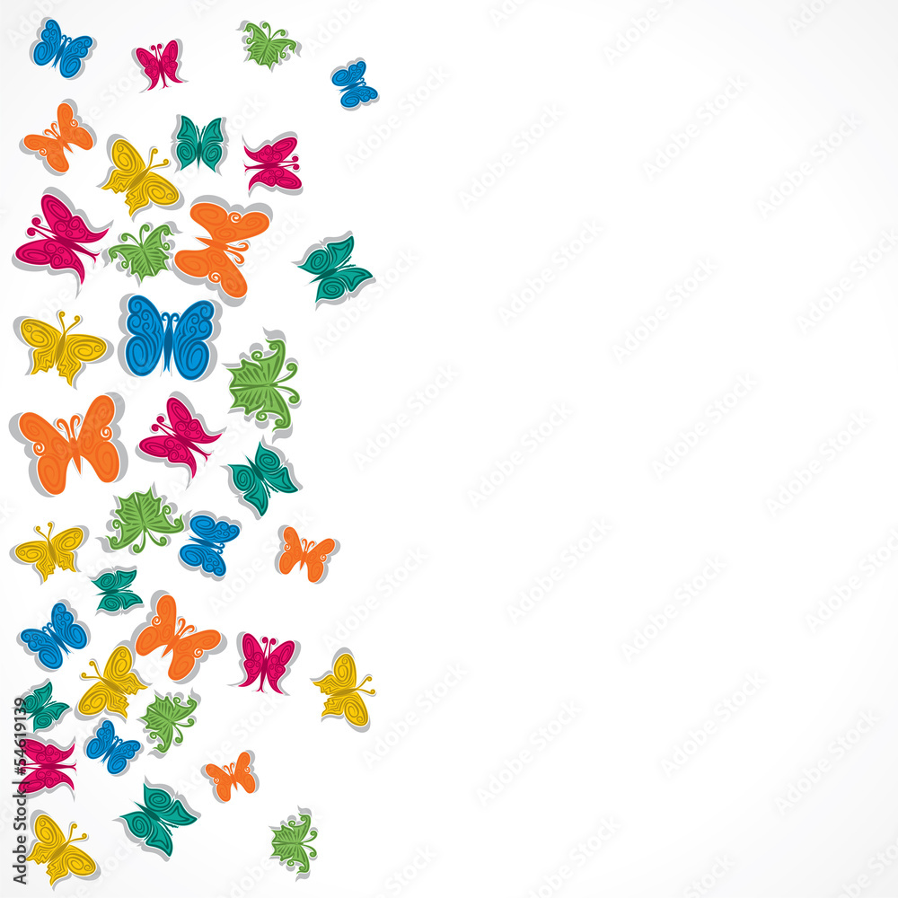 colorful butterfly background vector