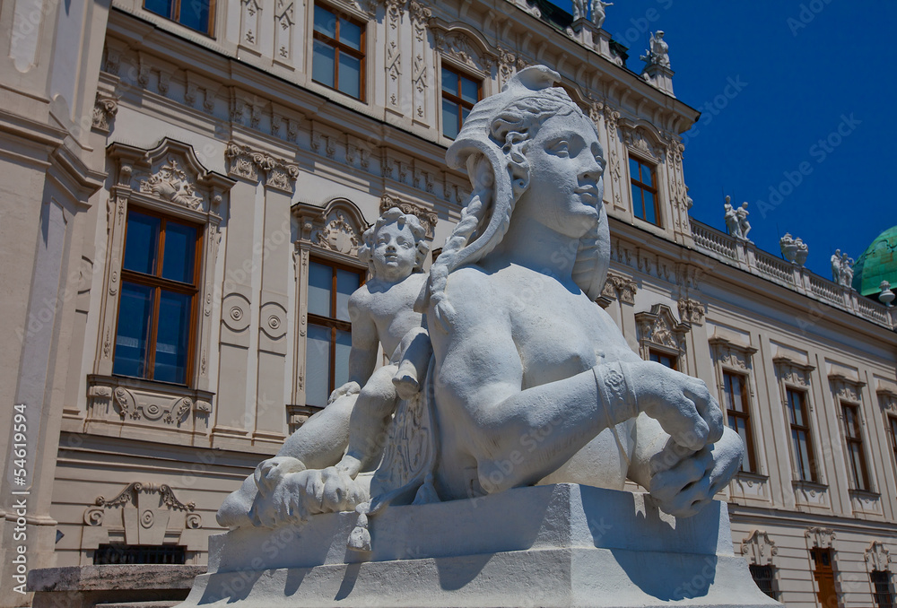 Sphinx sculpture of Belvedere palace. Vienna, Austria