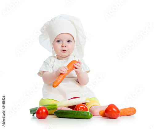 cook baby girl eating healt...